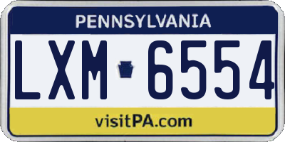 PA license plate LXM6554