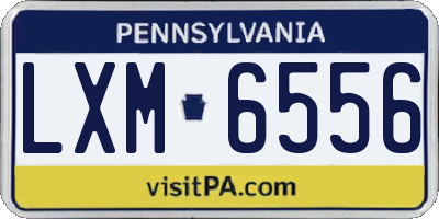 PA license plate LXM6556