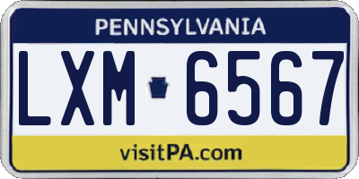 PA license plate LXM6567