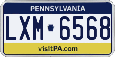 PA license plate LXM6568