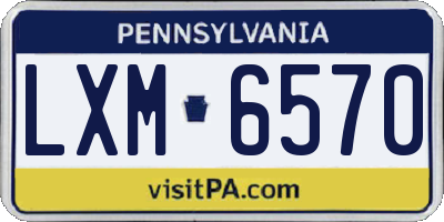 PA license plate LXM6570