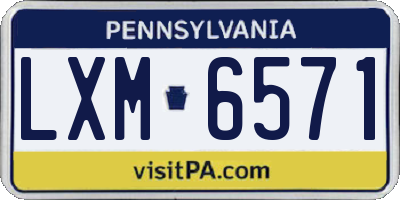 PA license plate LXM6571