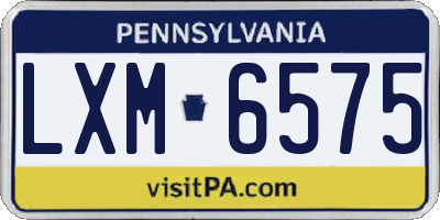 PA license plate LXM6575