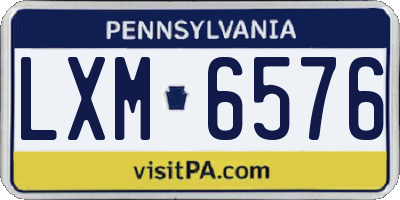 PA license plate LXM6576