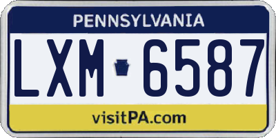 PA license plate LXM6587