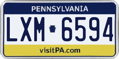 PA license plate LXM6594