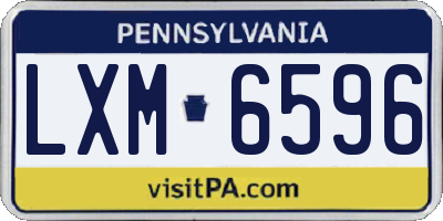 PA license plate LXM6596