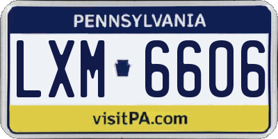 PA license plate LXM6606