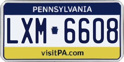 PA license plate LXM6608