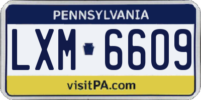 PA license plate LXM6609