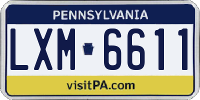 PA license plate LXM6611