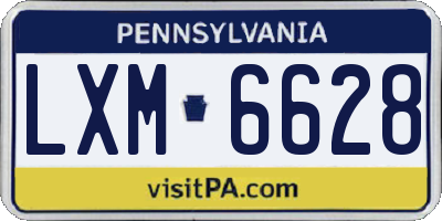 PA license plate LXM6628