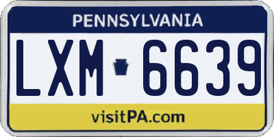 PA license plate LXM6639
