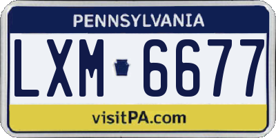 PA license plate LXM6677