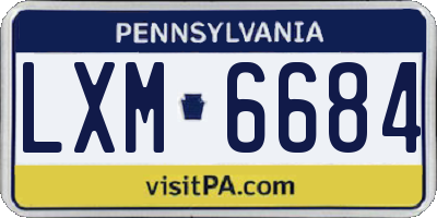 PA license plate LXM6684