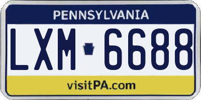 PA license plate LXM6688