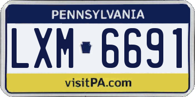 PA license plate LXM6691