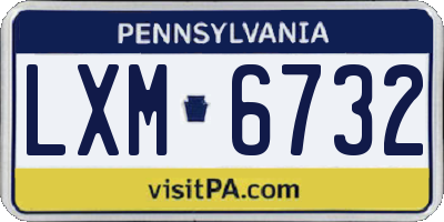 PA license plate LXM6732