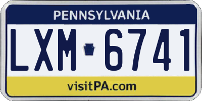 PA license plate LXM6741