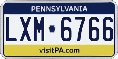 PA license plate LXM6766