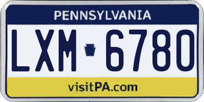 PA license plate LXM6780