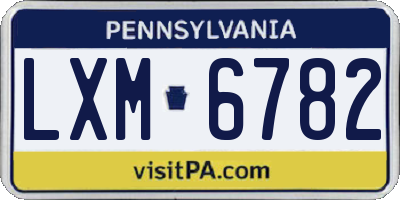 PA license plate LXM6782