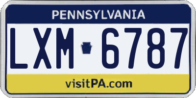 PA license plate LXM6787