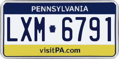 PA license plate LXM6791