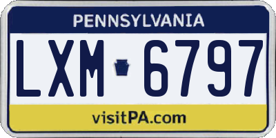 PA license plate LXM6797