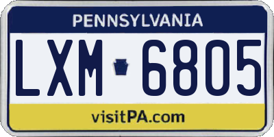 PA license plate LXM6805