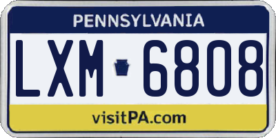 PA license plate LXM6808