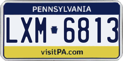 PA license plate LXM6813