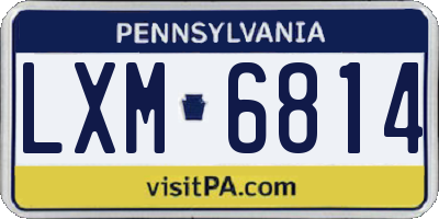 PA license plate LXM6814