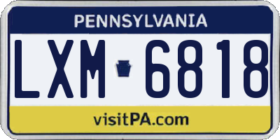 PA license plate LXM6818