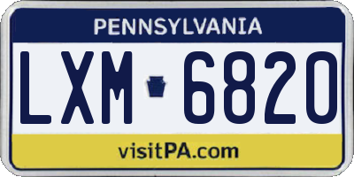 PA license plate LXM6820