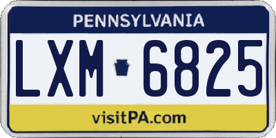 PA license plate LXM6825