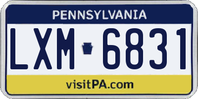 PA license plate LXM6831