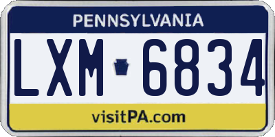 PA license plate LXM6834