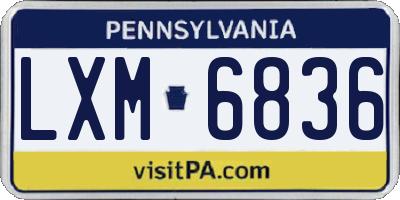 PA license plate LXM6836