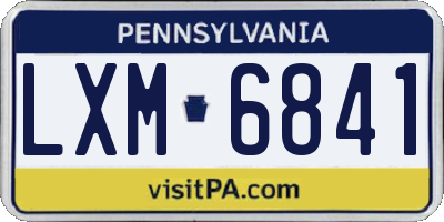 PA license plate LXM6841