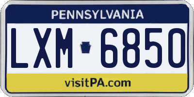 PA license plate LXM6850
