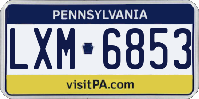 PA license plate LXM6853