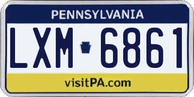 PA license plate LXM6861