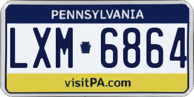 PA license plate LXM6864