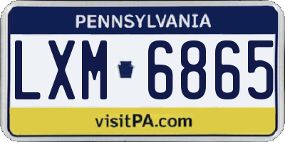 PA license plate LXM6865