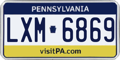 PA license plate LXM6869