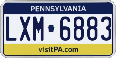 PA license plate LXM6883
