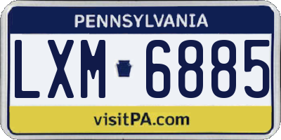 PA license plate LXM6885