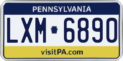 PA license plate LXM6890
