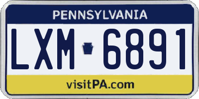 PA license plate LXM6891
